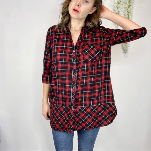 red black plaid tunic